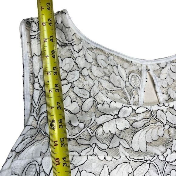 Signature by Robbie Bee Dress Women's 3X Floral Sleeveless Keyhole Back White Dr - Picture 5 of 10